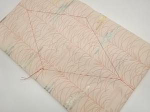 未使用品　草葉にヱ霞模様織出し名古屋帯